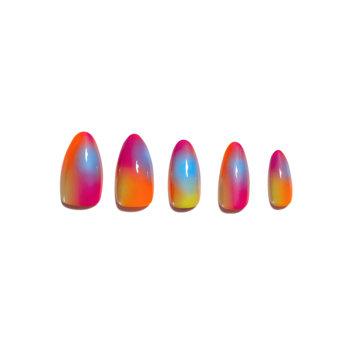 Miami Sunset — Tropical Gradient Almond Press-On Nails