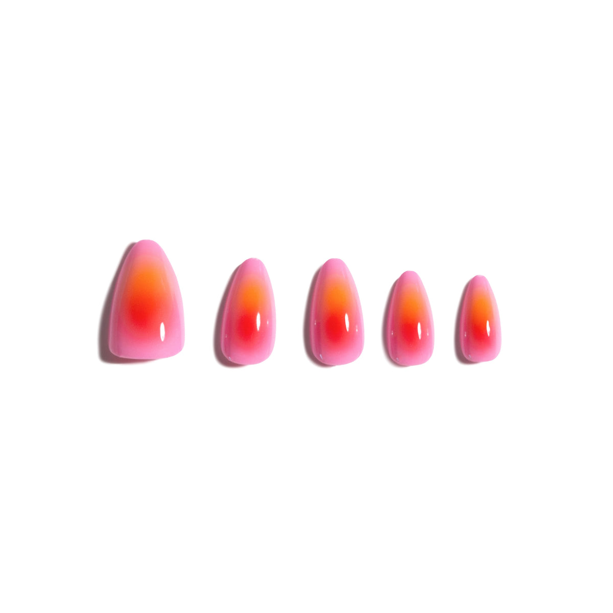 Passion Project — Pink-Orange Gradient Almond Press-On Nails