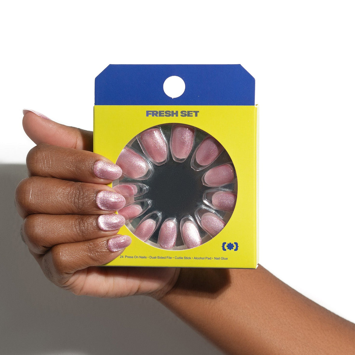 Dinner Party — Rose Cat-Eye Oval Press-On Nails