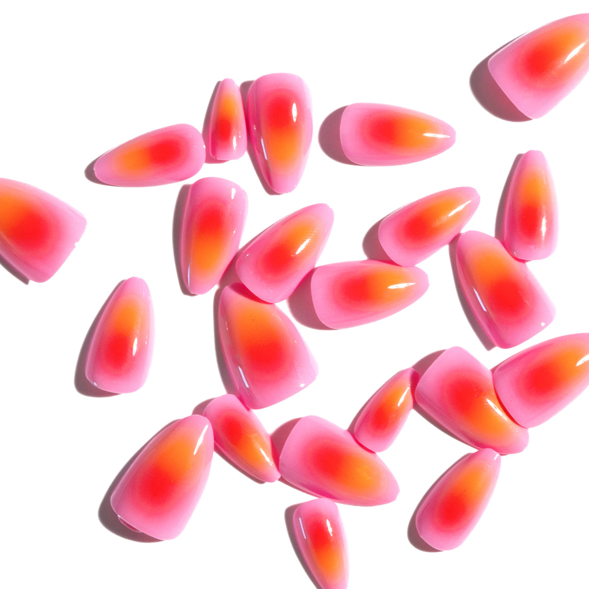 Passion Project — Pink-Orange Gradient Almond Press-On Nails