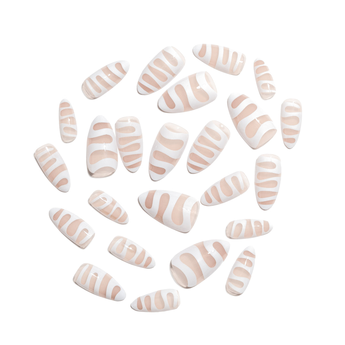 Icon — Neutral Swirl Almond Press-On Nails