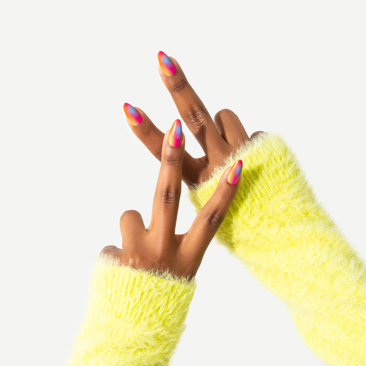 Miami Sunset — Tropical Gradient Almond Press-On Nails