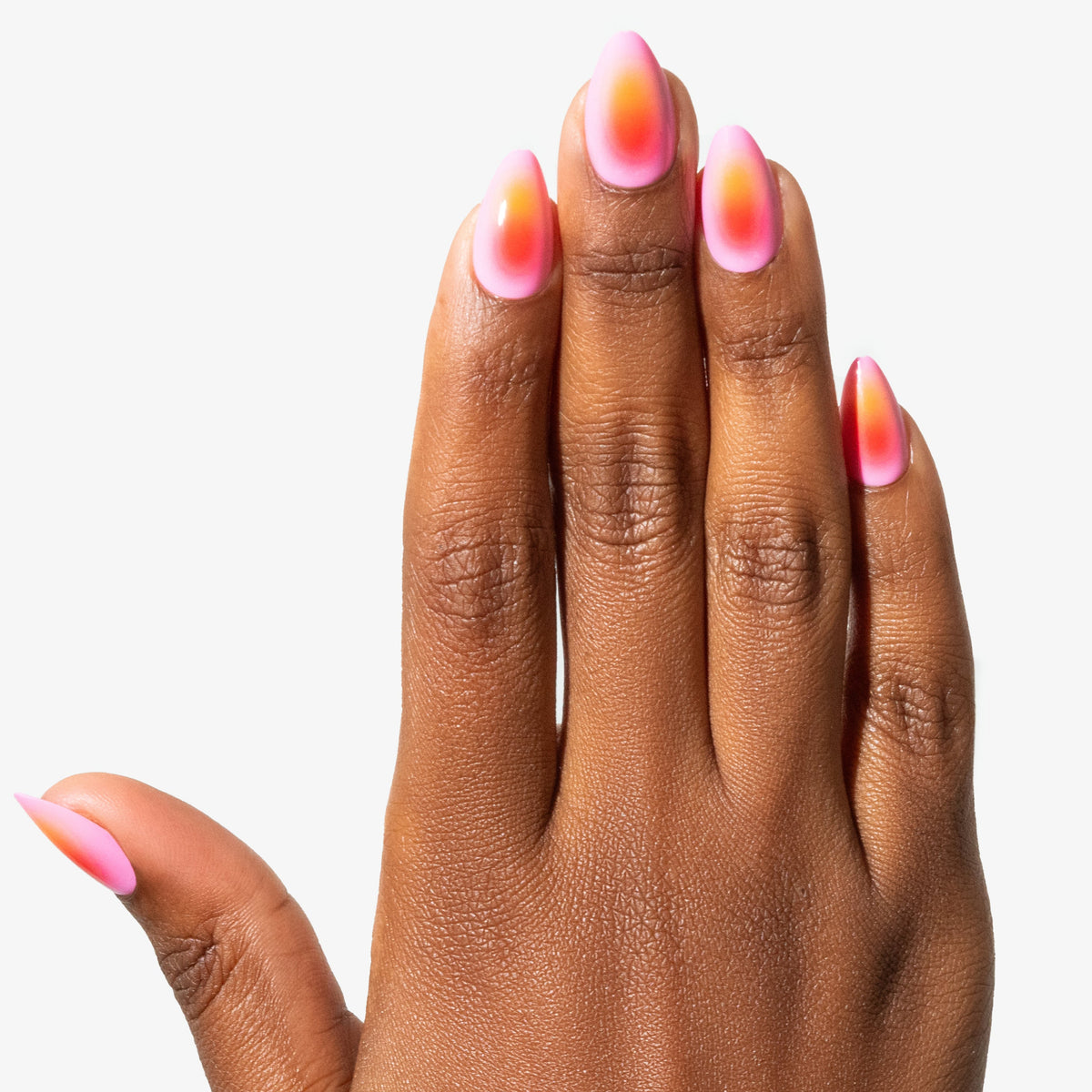 Passion Project — Pink-Orange Gradient Almond Press-On Nails