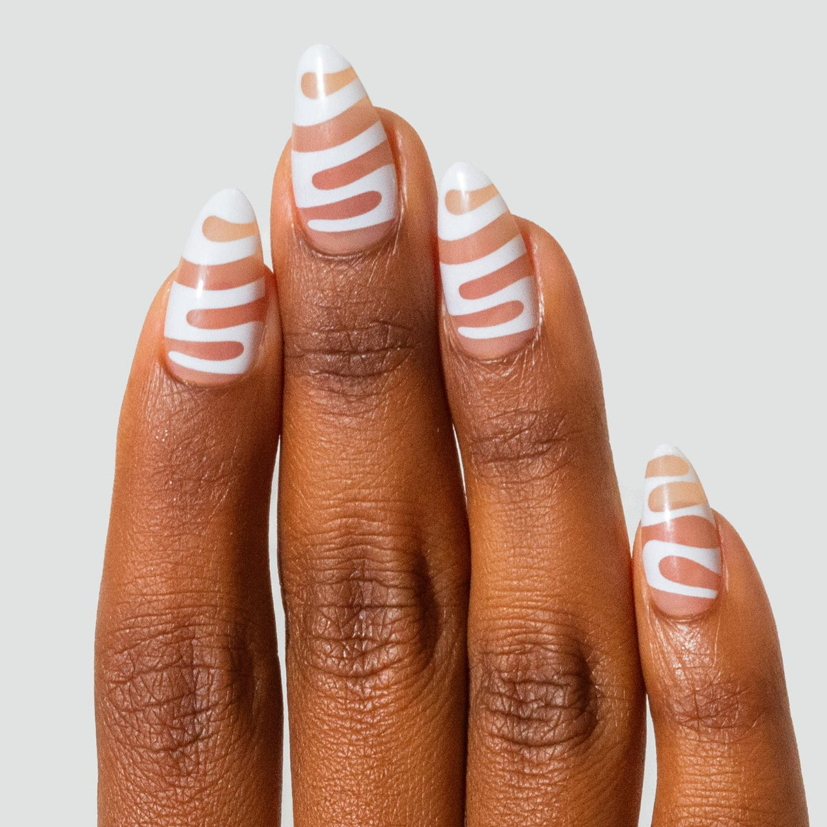 Icon — Neutral Swirl Almond Press-On Nails
