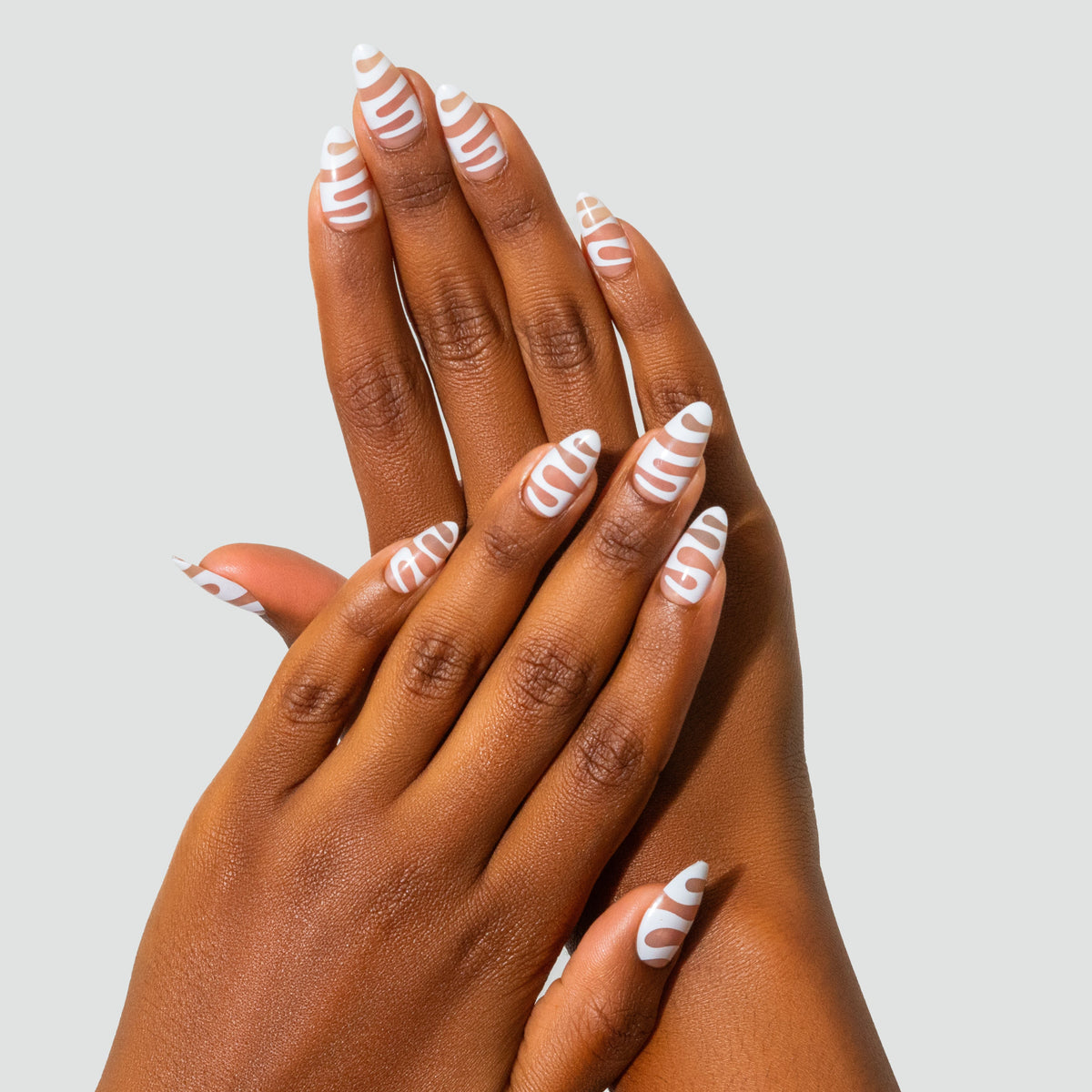 Icon — Neutral Swirl Almond Press-On Nails