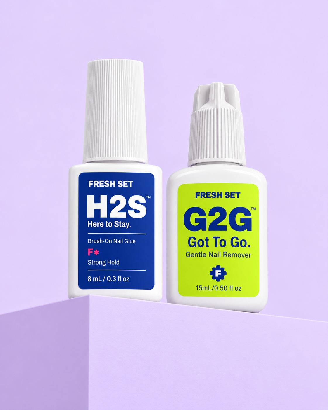 Stay + Go Duo: Fresh Set nail glue and gentle nail remover
