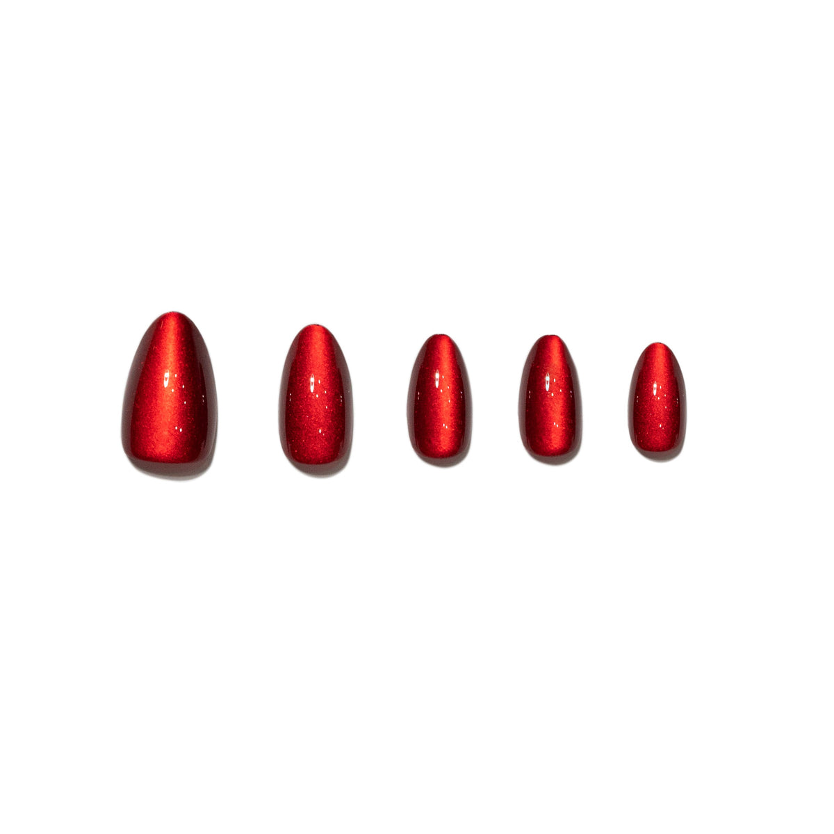 Finer Than Wine — Red Cat-Eye Almond Press-On Nails