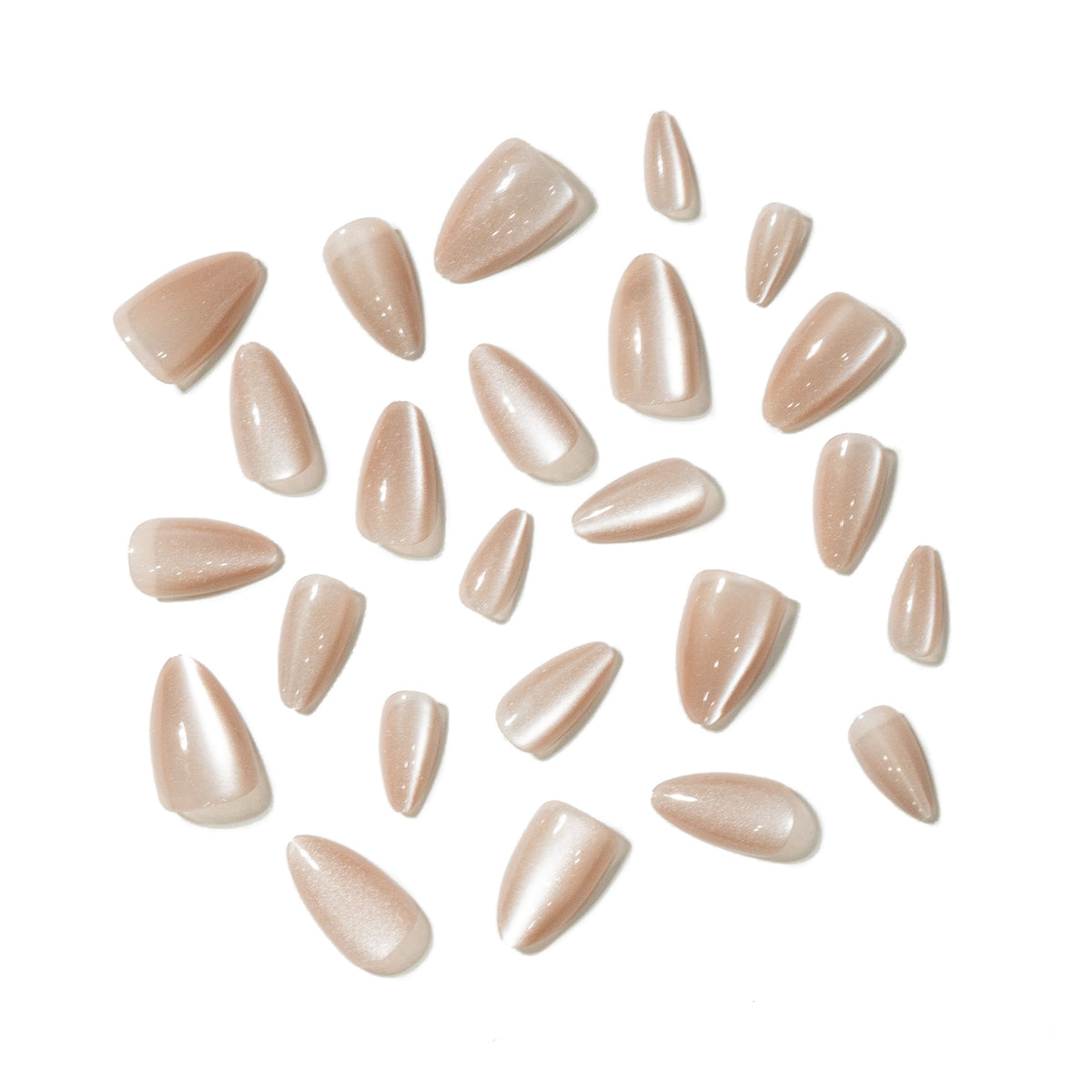 Starlight — Nude Cat-Eye Shimmer Press-On Nails