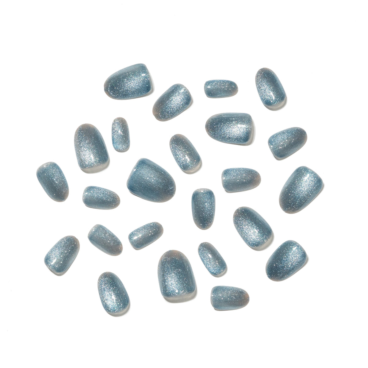 Bavaro — Ocean Blue Cat-Eye Press-On Nails