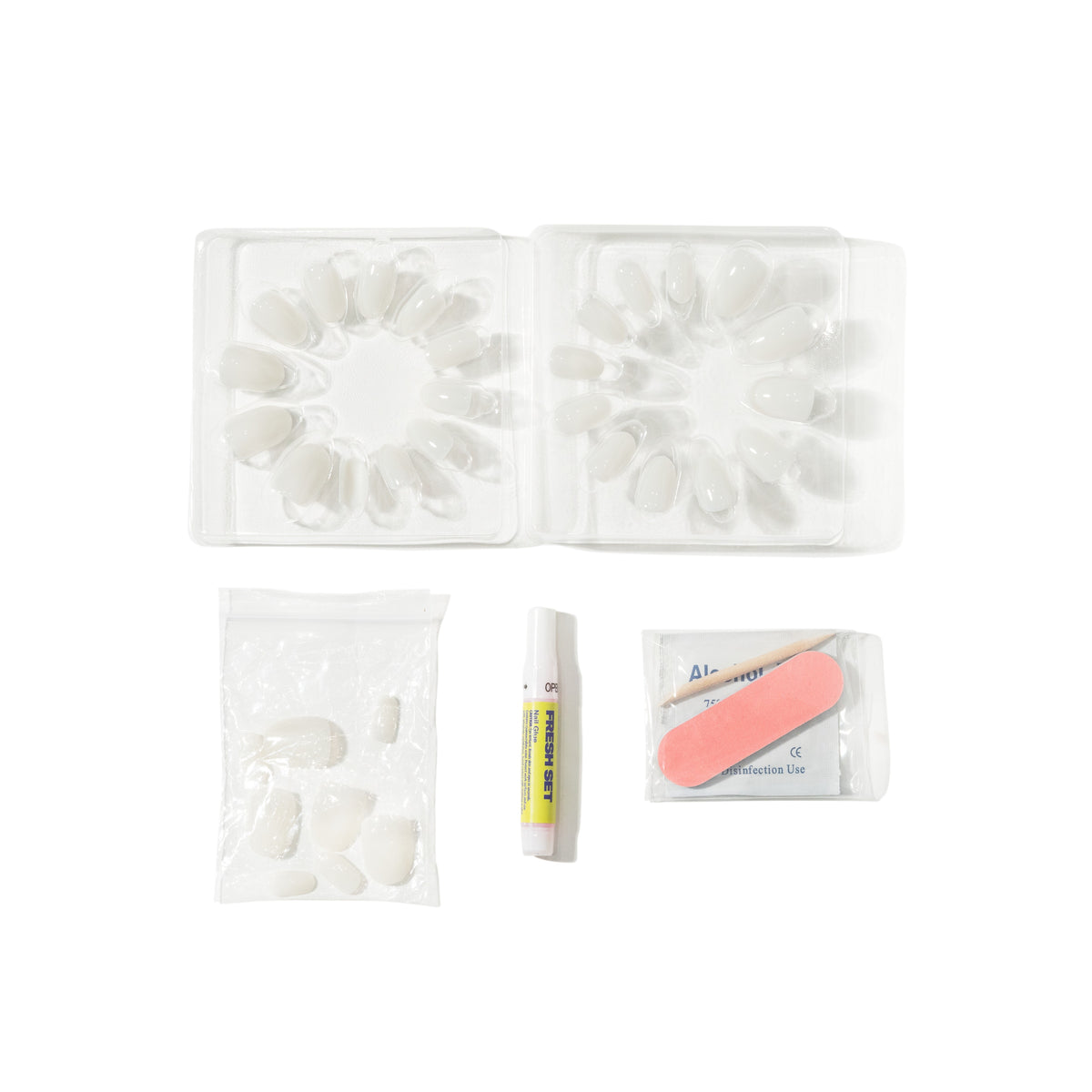 Pure in Heart — Creamy White Oval Press-On Nails