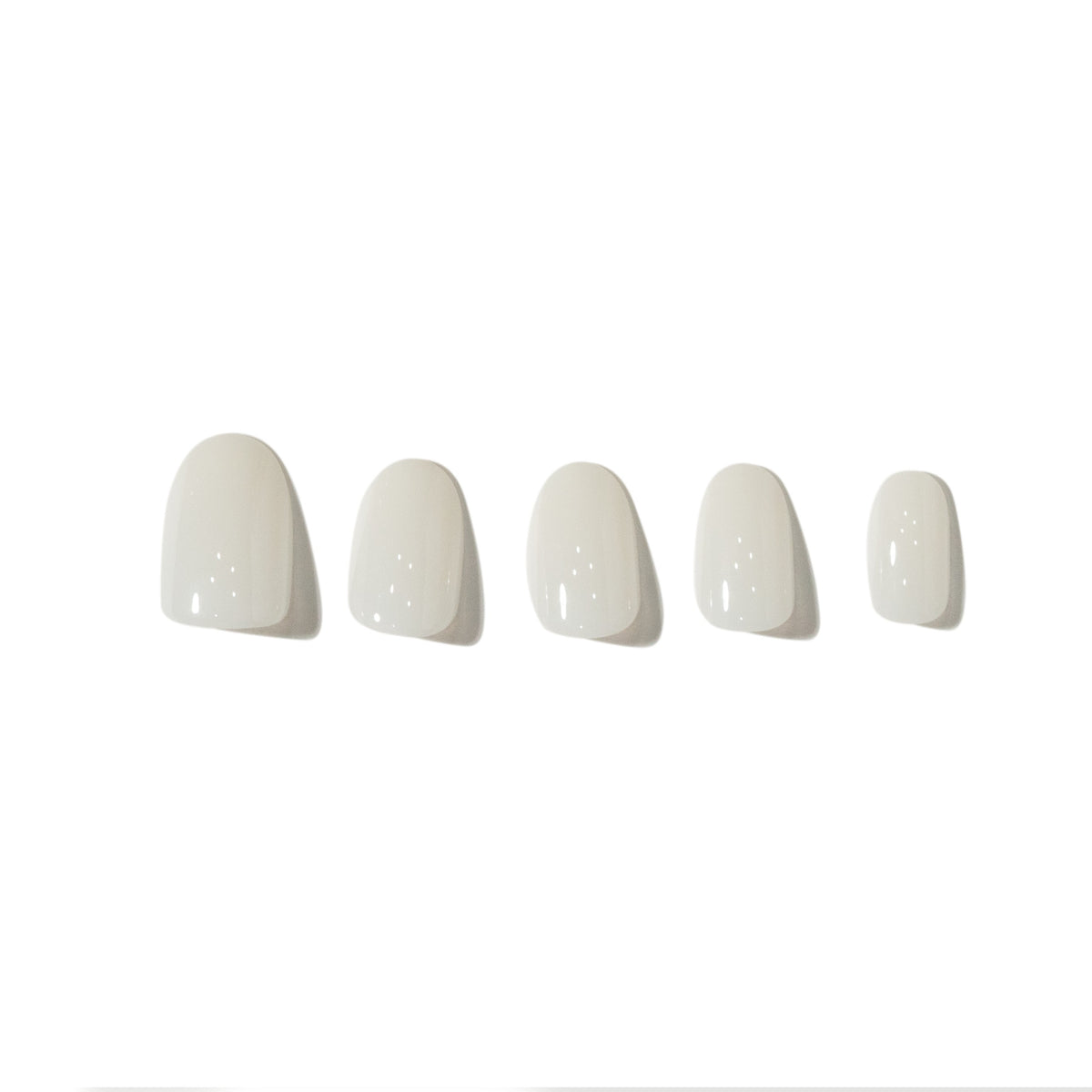 Pure in Heart — Creamy White Oval Press-On Nails