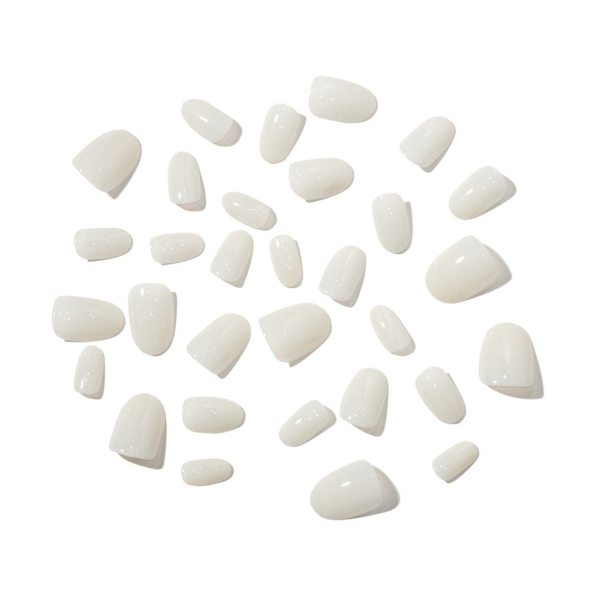 Pure in Heart — Creamy White Oval Press-On Nails