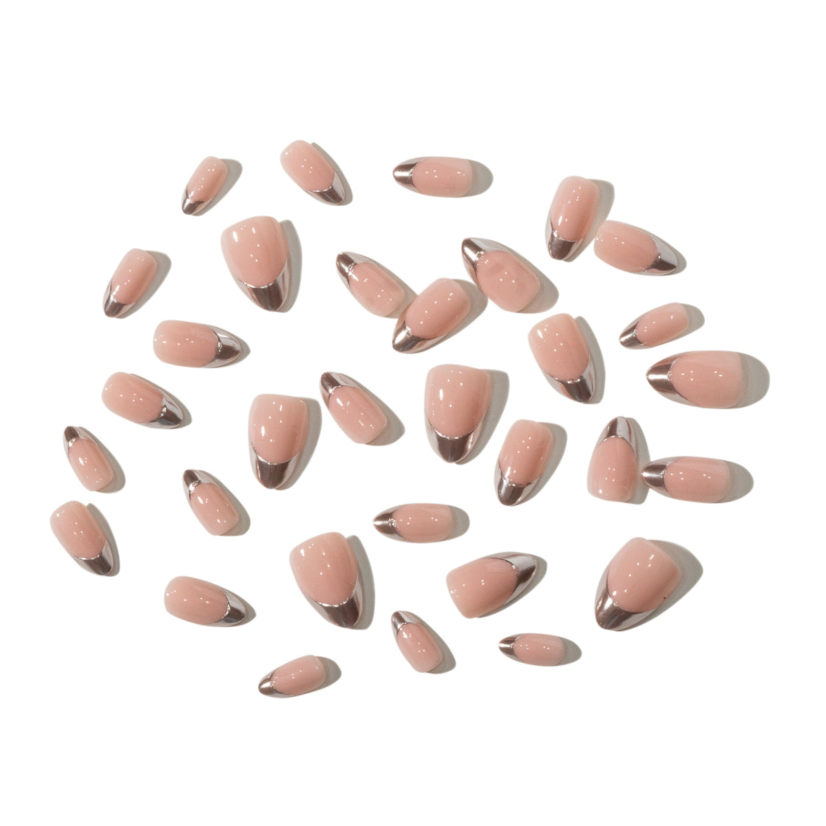 Life of the Party — Chrome French Almond Press-On Nails