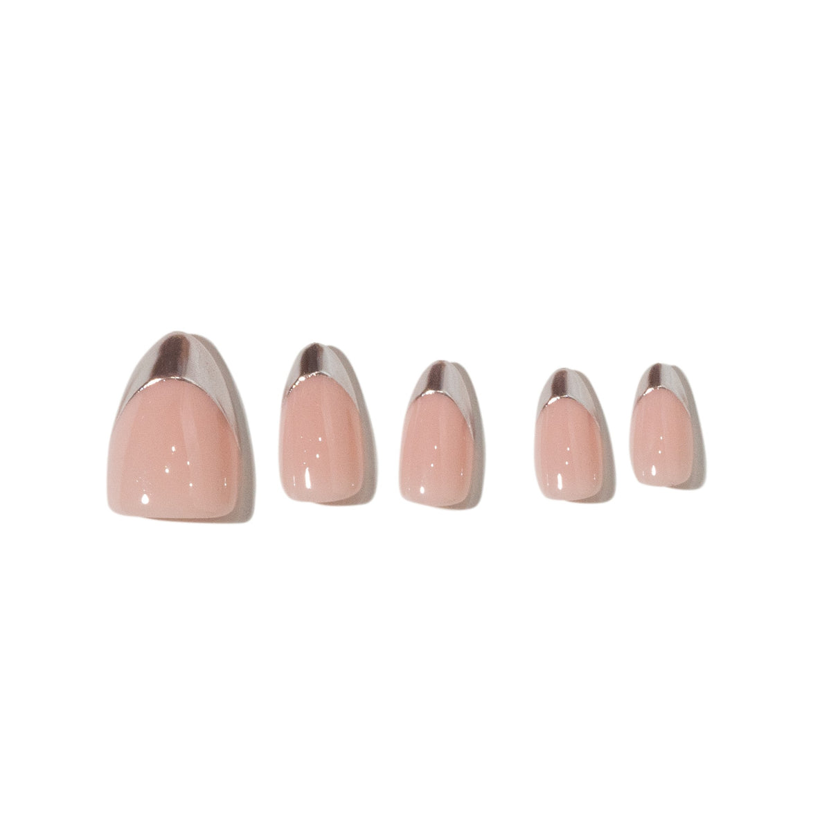 Life of the Party — Chrome French Almond Press-On Nails
