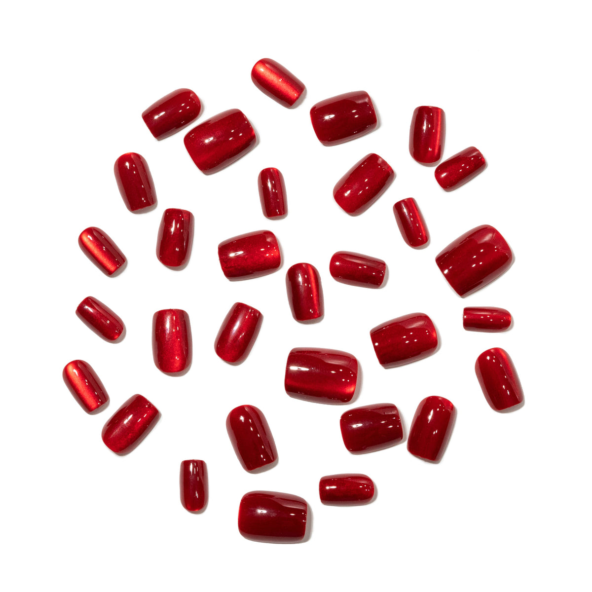 Ruby Rare — Classic Red Square Press-On Nails