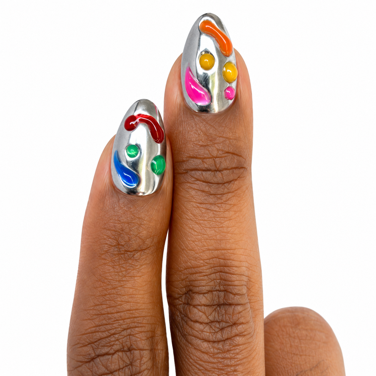 Lava Lamp Fresh Set Studio press-on nails on hand