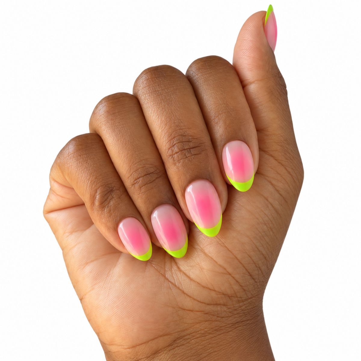 Strawberry Kiwi Fresh Set Studio press-on nails on hand
