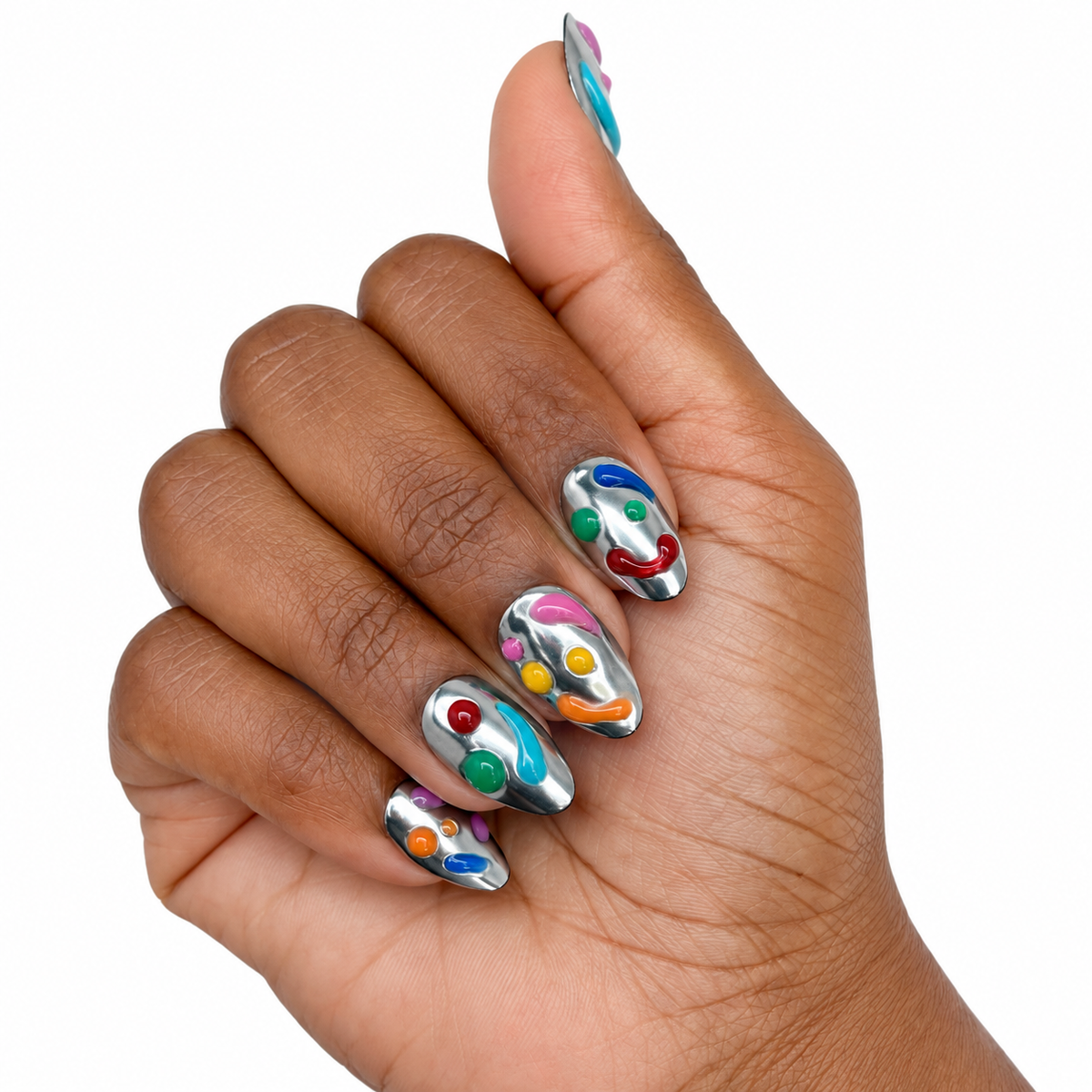Lava Lamp Fresh Set Studio press-on nails on hand