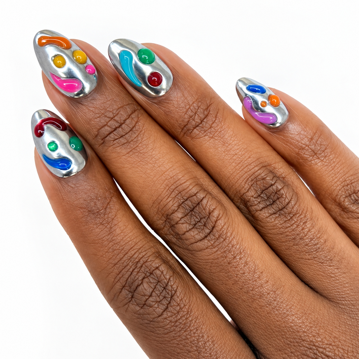 Lava Lamp Fresh Set Studio press-on nails on hand