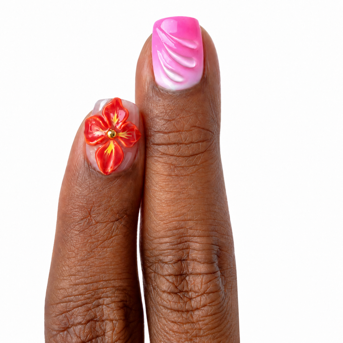 Rum Punch Fresh Set Studio press-on nails on hand