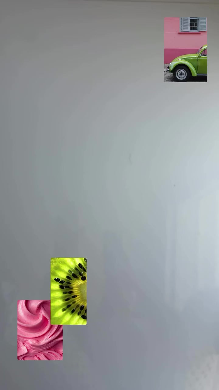 Strawberry Kiwi press-on nails in motion